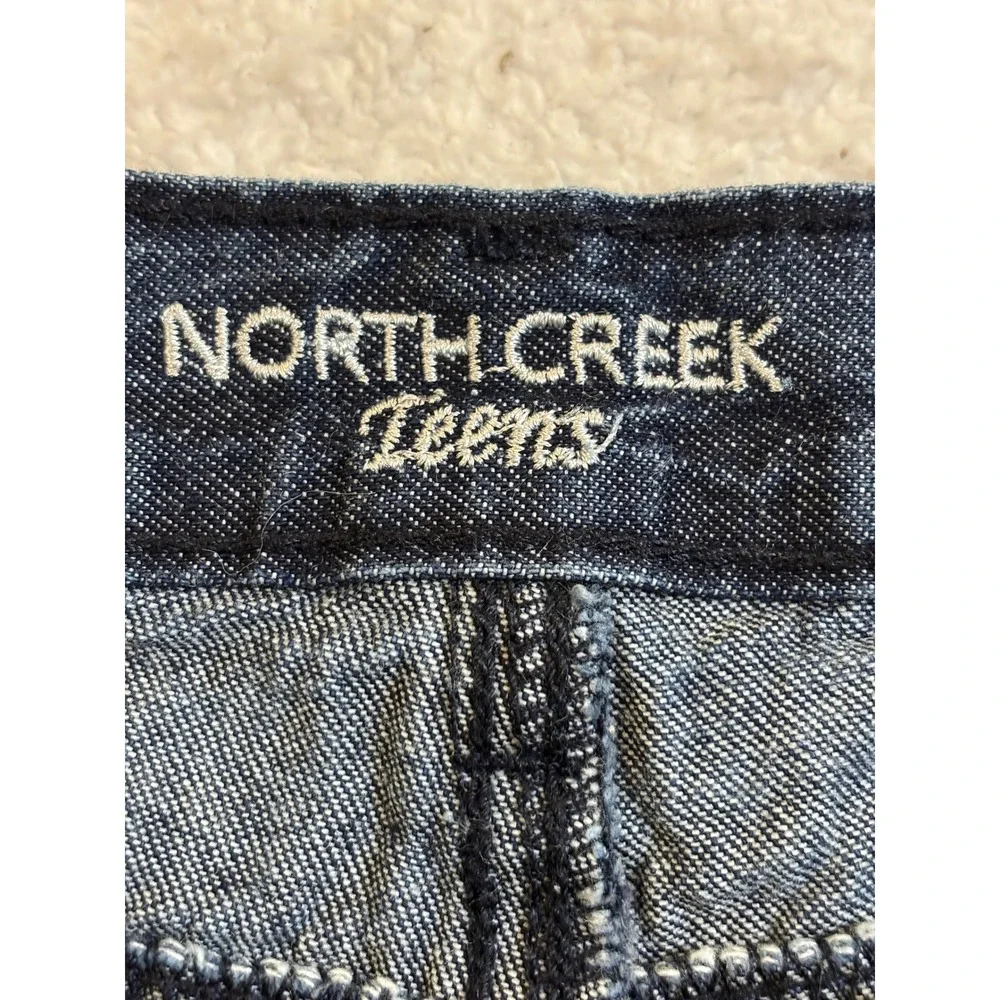 North‎ Creek Teens Dark Wash Straight Leg Jeans Shadow Pocket Detail 27x28.5